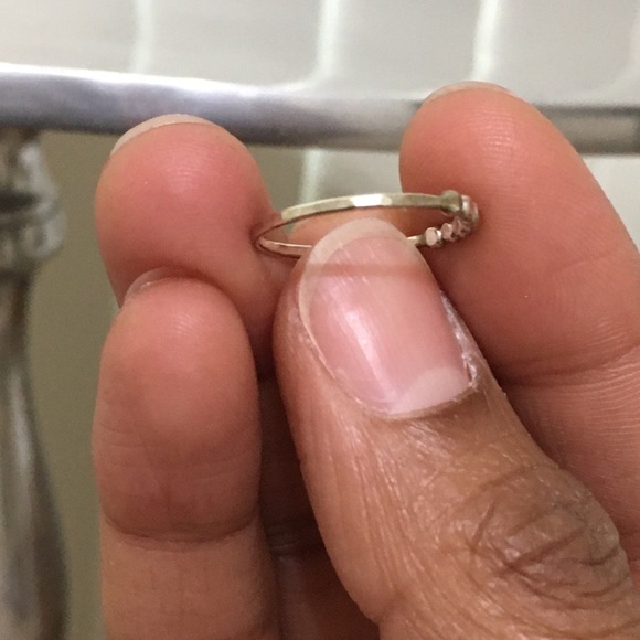 Flat Circle Hammered Silver Etsy Ring - Size 5 - Picture 5 of 7